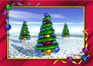 3D generated artwork for Christmas Cards by Kevin McMahon - KMGrafix