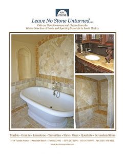 Color Magazine Ad for upscale granite and stone supplier in West Palm Beach FL - Graphic Design by Kevin McMahon of KMGrafix.com