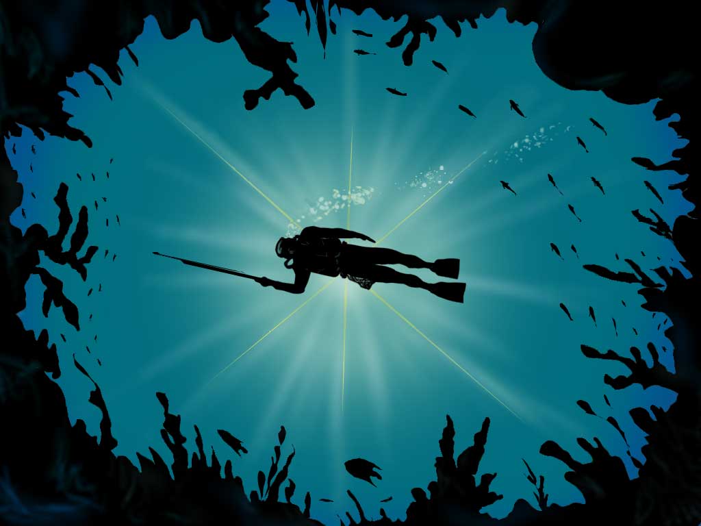 Original Painting of Scuba Diver